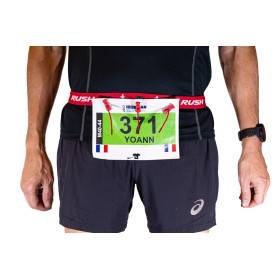 Ceinture porte dossard RUSH Basic Race belt Red avec 3 points