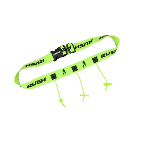 Ceinture porte dossard RUSH Basic Race belt Jaune avec 3 points | Les4Nages
