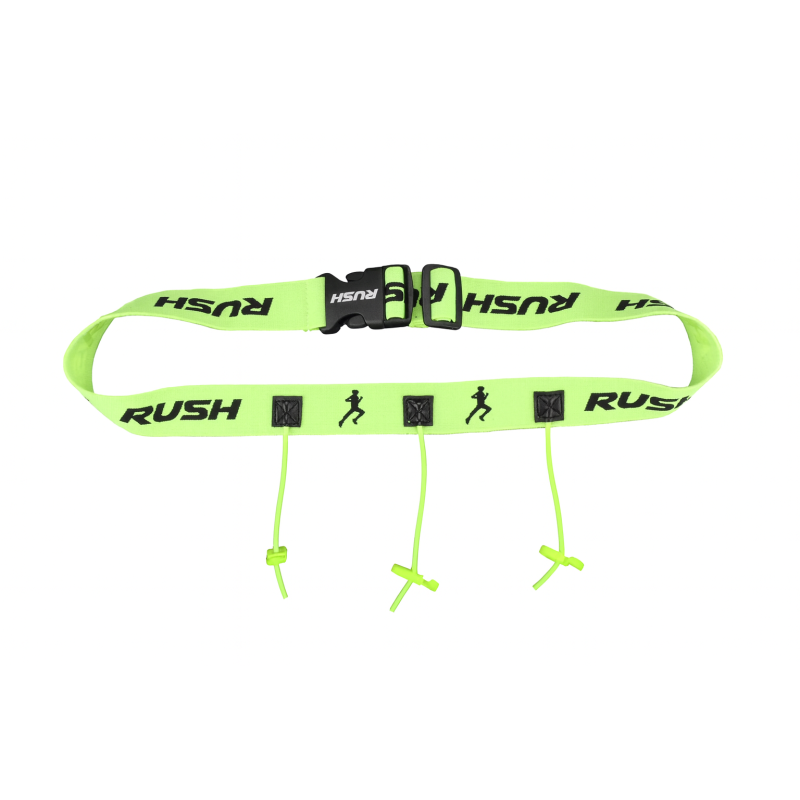 Ceinture porte dossard RUSH Basic Race belt Jaune avec 3 points | Les4Nages