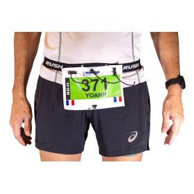 Ceinture porte dossard RUSH Basic Race belt Black avec 3 points