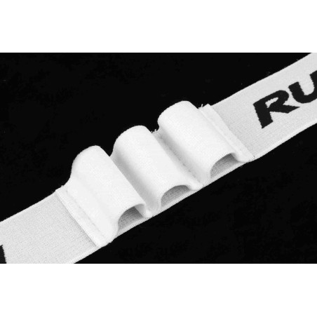 Ceinture porte dossard RUSH Energy Race belt Blanc avec 3 points de fixation et 6 porte gels | Les4Nages