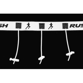 Ceinture porte dossard RUSH Energy Race belt Blanc avec 3 points de fixation et 6 porte gels