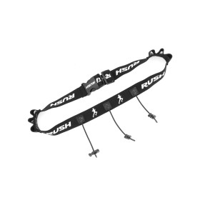 Ceinture porte dossard RUSH Energy Race belt Black avec 3 points de fixation et 6 porte gels