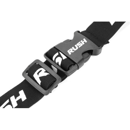 Ceinture porte dossard RUSH Energy Race belt Black avec 3 points de fixation et 6 porte gels | Les4Nages
