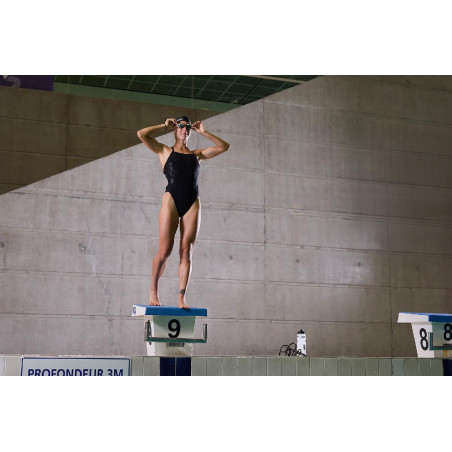 ZEROD BLACK SWELL - Maillot de bain Natation Femme 1 pièce | Les4Nages