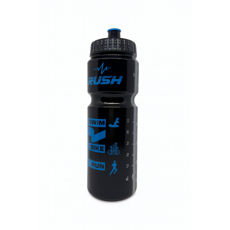 Bidon TRIATHLON RUSH - Black Shiny BLUE - 750ml | Les4Nages