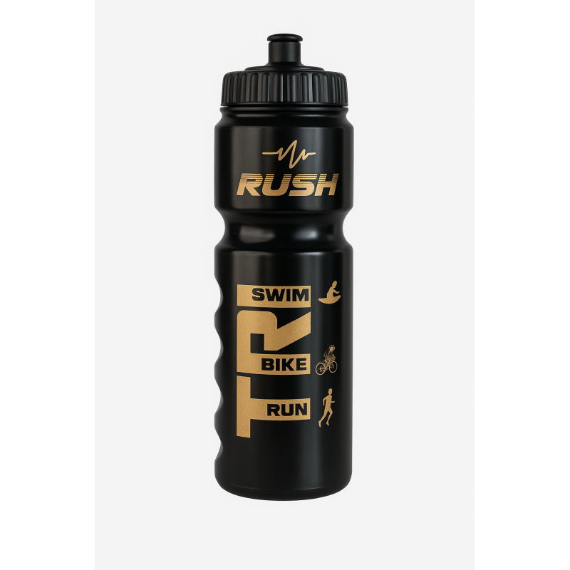 Bidon TRIATHLON RUSH - Black Shiny GOLD - 750ml | Les4Nages