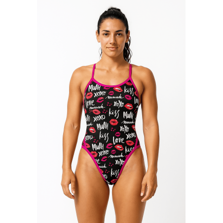 SWEAMS KISS - Maillot Femme 1 Piece Bretelles Fines | Les4Nages SWEAMS KISS - Maillot Femme 1 Piece Bretelles Fines | Les4Nages