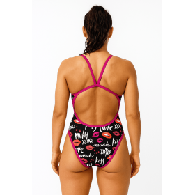 SWEAMS KISS - Maillot Femme 1 Piece Bretelles Fines