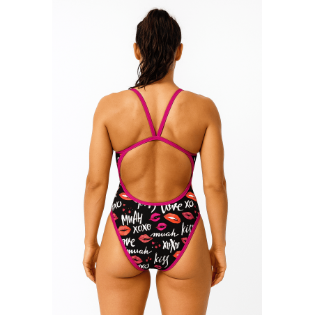 SWEAMS KISS - Maillot Femme 1 Piece Bretelles Fines | Les4Nages SWEAMS KISS - Maillot Femme 1 Piece Bretelles Fines | Les4Nages