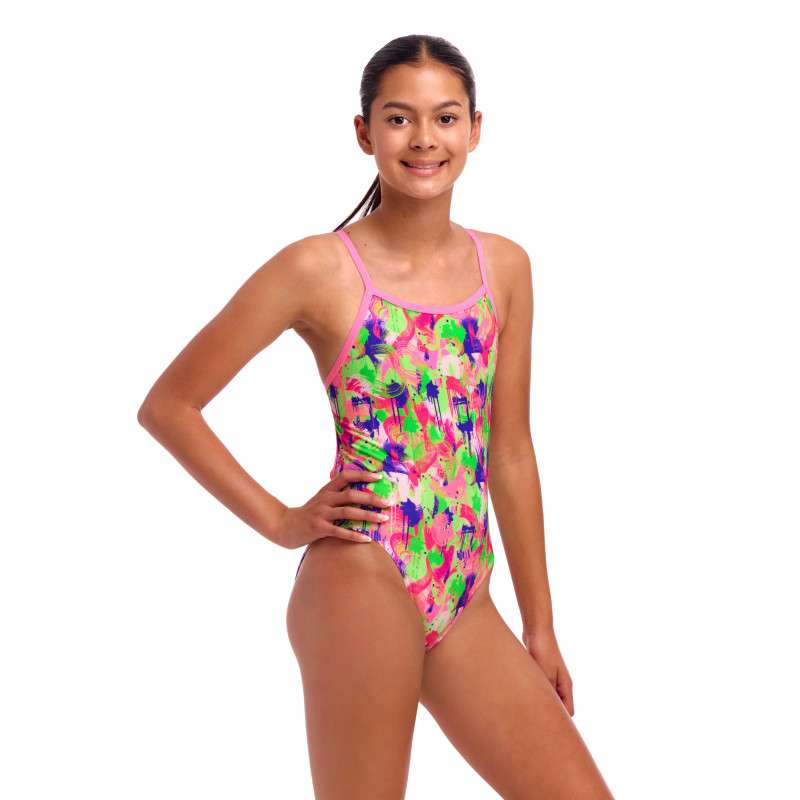 Funkita Splat Spot - Single Strap - Maillot fille 1 pièce | Les4Nages
