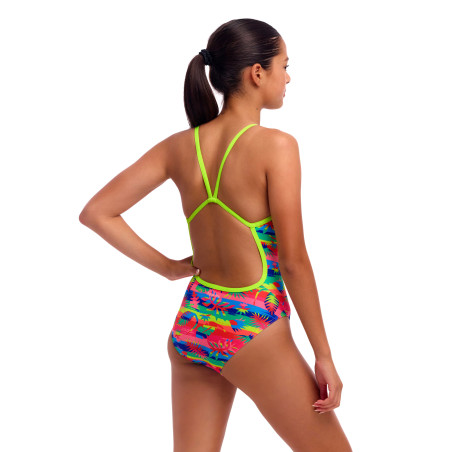 Funkita Free Foliage - Single Strap - Maillot fille 1 pièce | Les4Nages