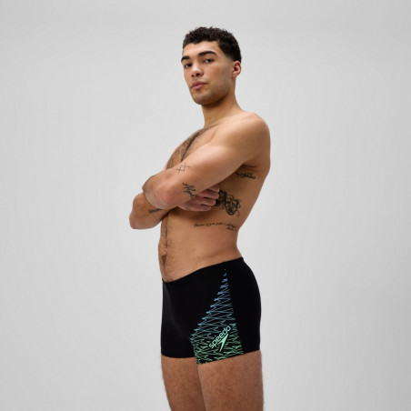 SPEEDO ECO MEDLEY LOGO Aquashort Black Green - Boxer homme natation | Les4Nages SPEEDO ECO MEDLEY LOGO Aquashort Black Green - Boxer homme natation | Les4Nages
