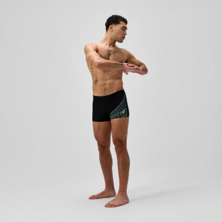 SPEEDO ECO MEDLEY LOGO Aquashort Black Green - Boxer homme natation | Les4Nages SPEEDO ECO MEDLEY LOGO Aquashort Black Green - Boxer homme natation | Les4Nages
