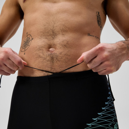 SPEEDO ECO MEDLEY LOGO Aquashort Black Green - Boxer homme natation | Les4Nages SPEEDO ECO MEDLEY LOGO Aquashort Black Green - Boxer homme natation | Les4Nages