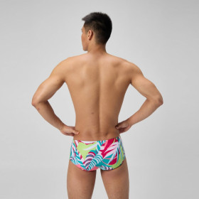 SPEEDO ECO+ ML PRINT 13.5CM BRIEF GREEN PINK - Maillot Natation