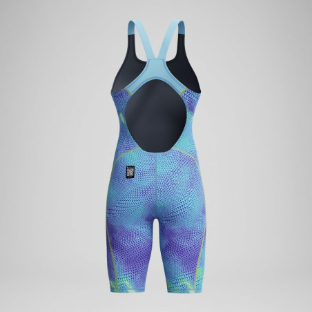SPEEDO Fastskin LZR IGNITE OpenBack Kneeskin Dos Ouvert - Bleu Violet - Combinaison Natation Competition Femme | Les4Nages