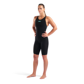 ARENA VELOCE Dos Ouvert (Open Back ) Powerskin Black Teal - Combinaison Natation Femme