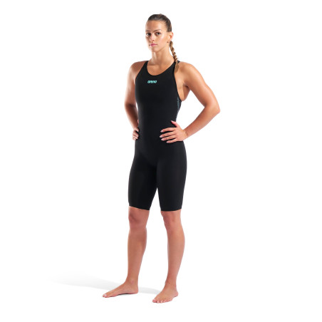 ARENA VELOCE Dos Ouvert (Open Back ) Powerskin Black Teal - Combinaison Natation Femme | Les4Nages
