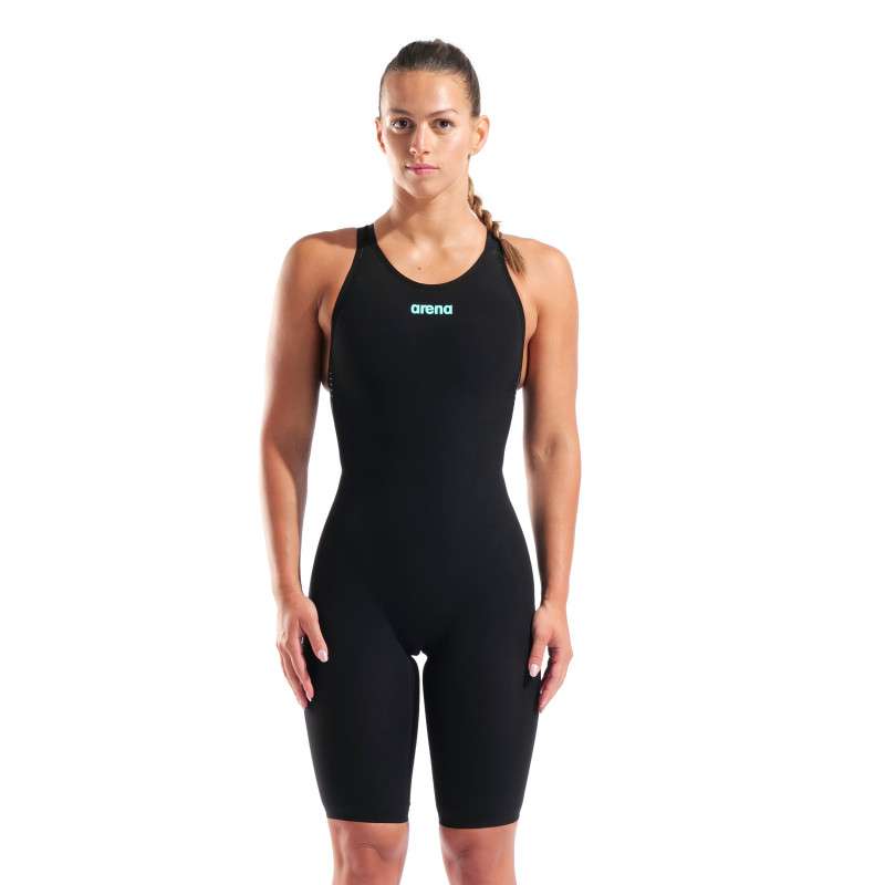 ARENA VELOCE Dos Ouvert (Open Back ) Powerskin Black Teal - Combinaison Natation Femme | Les4Nages