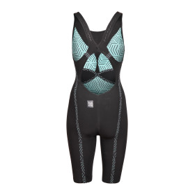 ARENA VELOCE Dos Ouvert (Open Back ) Powerskin Black Teal - Combinaison Natation Femme