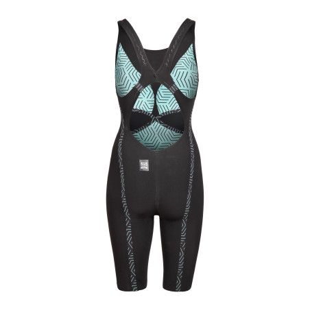 ARENA VELOCE Dos Ouvert (Open Back ) Powerskin Black Teal - Combinaison Natation Femme | Les4Nages