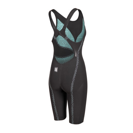 ARENA VELOCE Dos Ouvert (Open Back ) Powerskin Black Teal - Combinaison Natation Femme | Les4Nages