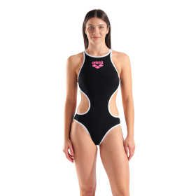 ARENA One Biglogo - Black White - Maillot Natation Femme 1 piece