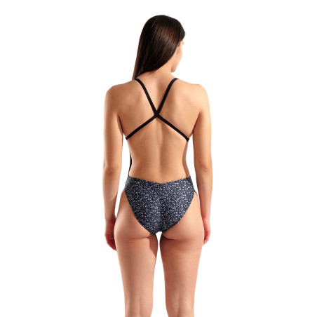 ARENA PEBBLES Swimsuit X Criss Cross Multi Black Black - Maillot Natation Femme 1 piece | Les4Nages