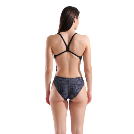 ARENA SNAKESKIN Swimsuit Challenge Back Black Team Black- Maillot Natation Femme 1 piece | Les4Nages