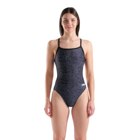 ARENA SNAKESKIN Swimsuit Challenge Back Black Team Black- Maillot Natation Femme 1 piece