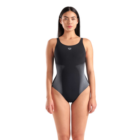 Arena BODYLIFT CARLA U BACK - BLACK-ICE MULTI - Maillot Aquagym & Piscine Femme 1 pièce | Les4Nages