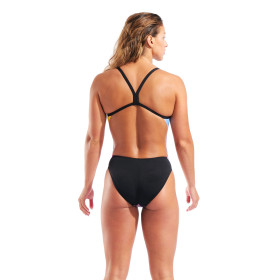 ARENA GRADIENT SWIMSUIT CHALLENGE BACK Pink Multi Black - Maillot Natation Femme 1 piece