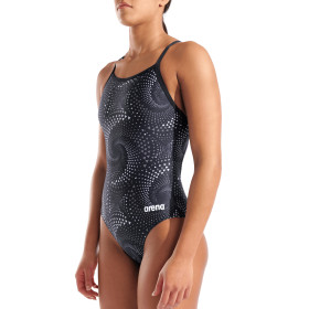 ARENA FIREFLOW Swimsuit Light Drop Back Black team BLACK- Maillot Natation Femme 1 piece