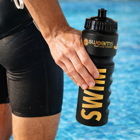 Bidon NATATION SWEAMS SWIM - Black Matt GOLD - 750ml | Les4Nages Bidon NATATION SWEAMS SWIM - Black Matt GOLD - 750ml | Les4Nages