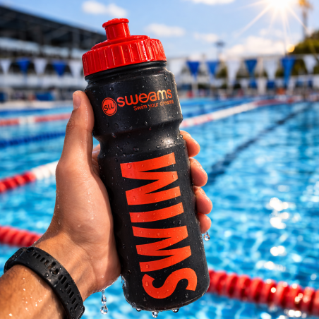 Bidon NATATION SWEAMS SWIM - Black Matt RED - 750ml | Les4Nages