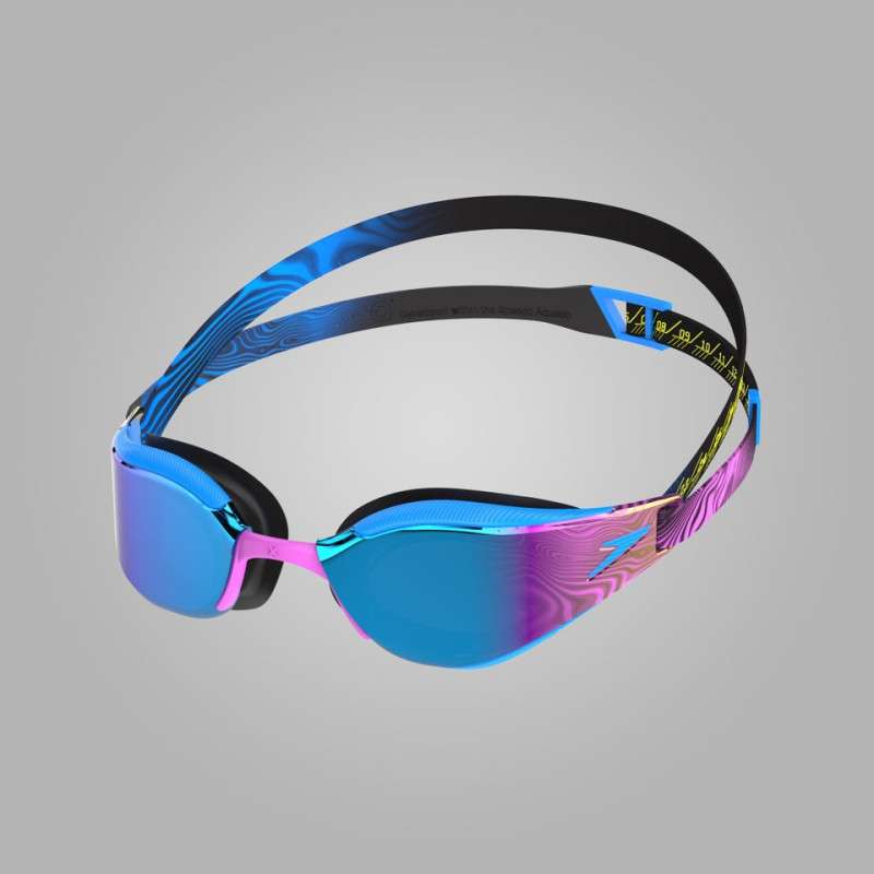 Speedo FASTSKIN HYPER ELITE MIRROR - Bleu Violet BLU/GRE - Lunettes Natation | Les4Nages