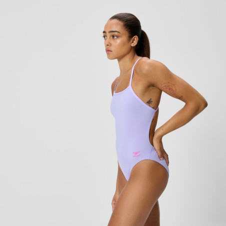 Speedo SOLID V-BACK 2.0 PURPLE / PURPLE - Maillot femme 1 pièce | Les4Nages