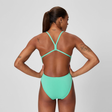 Speedo SOLID V-BACK 2.0 BLUE BLUE- Maillot femme 1 pièce | Les4Nages