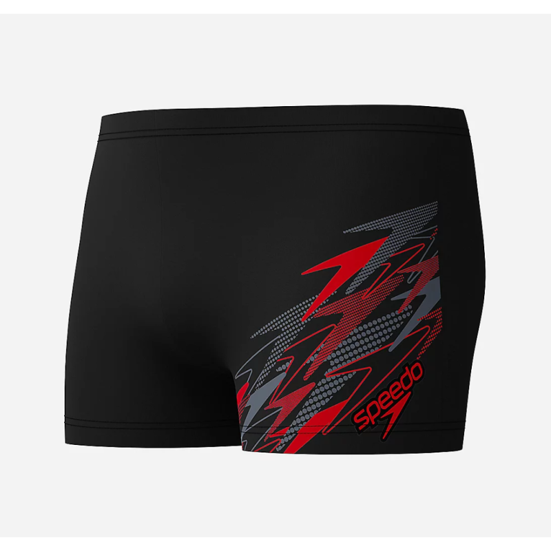 SPEEDO ECO MEDLEY logo Aquashort Black Red | Les4Nages