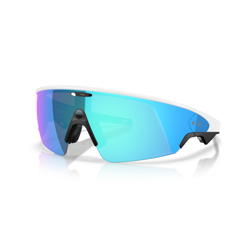 OAKLEY META VANGUARD AI White avec verres Prizm Saphir - Lunettes solaires connectées avec Caméra et écouteurs intégrés | Les4Nages