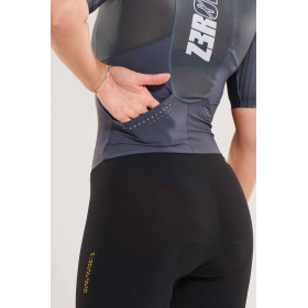 ZEROD TTSuit RACER Black Volt - Trifonction Triathlon femme manches courtes