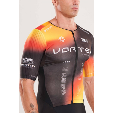 ZEROD TTSuit RACER Vortex Solar - Trifonction Triathlon Homme manches courtes | Les4Nages