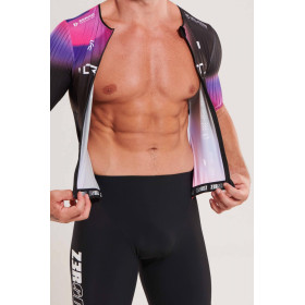 ZEROD TTSuit RACER Vortex Nebula - Trifonction Triathlon Homme manches courtes