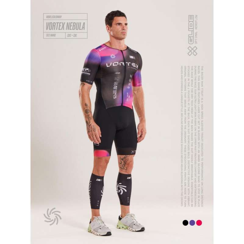 ZEROD TTSuit RACER Vortex Nebula - Trifonction Triathlon Homme manches courtes | Les4Nages