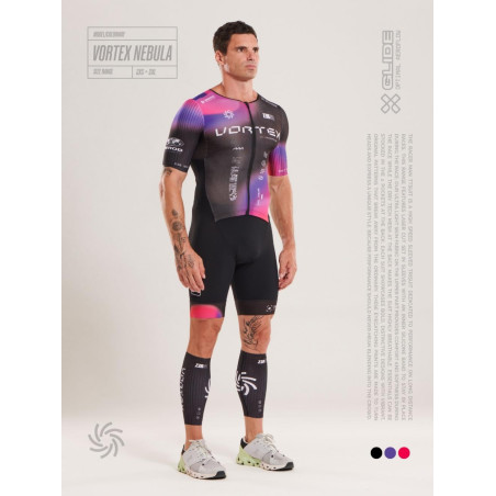 ZEROD TTSuit RACER Vortex Nebula - Trifonction Triathlon Homme manches courtes | Les4Nages