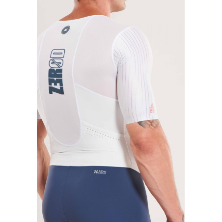 ZEROD TTSuit RACER Smoke White - Trifonction Triathlon Homme manches courtes | Les4Nages