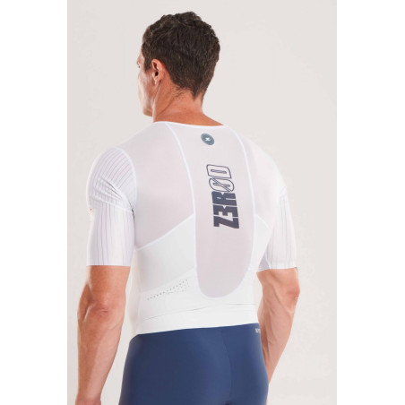 ZEROD TTSuit RACER Smoke White - Trifonction Triathlon Homme manches courtes | Les4Nages