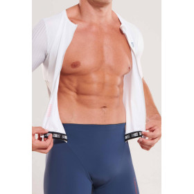 ZEROD TTSuit RACER Smoke White - Trifonction Triathlon Homme manches courtes