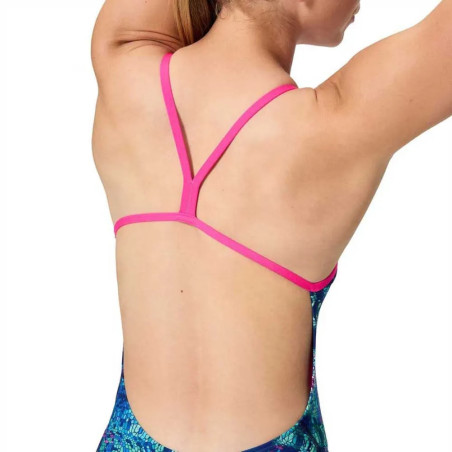 Speedo PRINTED V-BACK Navy Blue - Maillot femme 1 pièce | Les4Nages Speedo PRINTED V-BACK Navy Blue - Maillot femme 1 pièce | Les4Nages